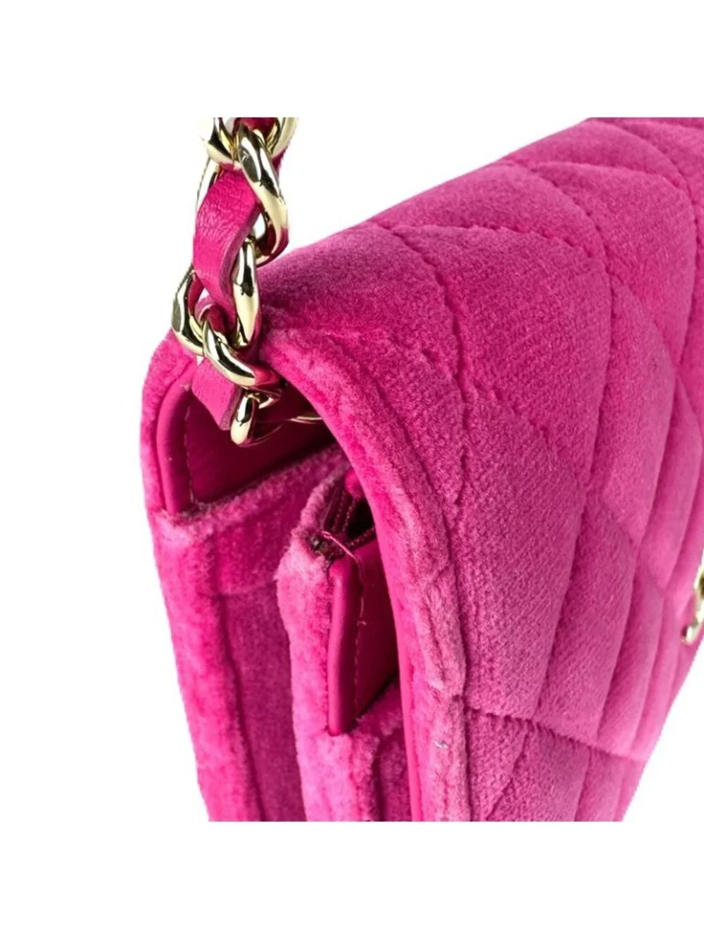 Chanel Chain Wallet Velvet Pink - Picture 7 of 10